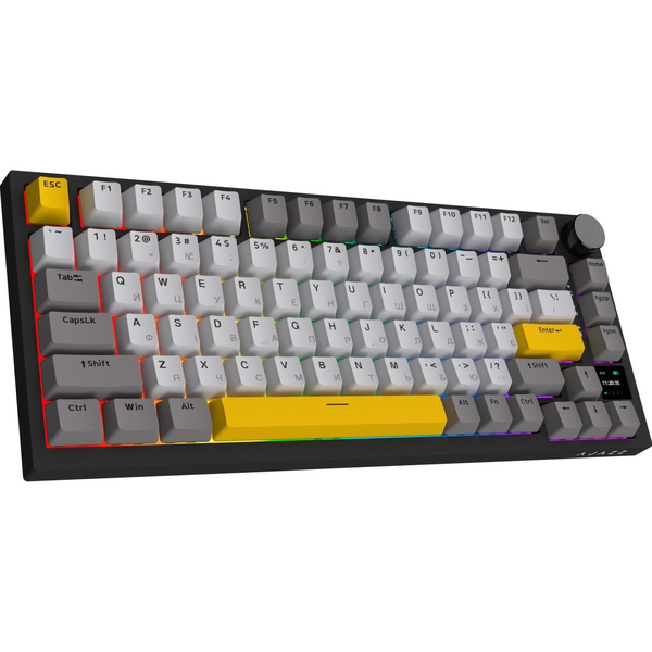 Бездротова механічна клавіатура Ajazz AK820 PRO 75% Flying Fish Switch Black RGB (AK820PRO-FF-BGY), изображение 3