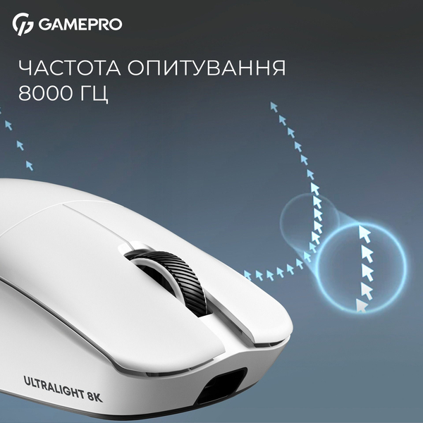 Бездротова ігрова миша GamePro Asgard Odin 8K Wireless/2.4GHz/Bluetooth PixArt PAW3950, изображение 7