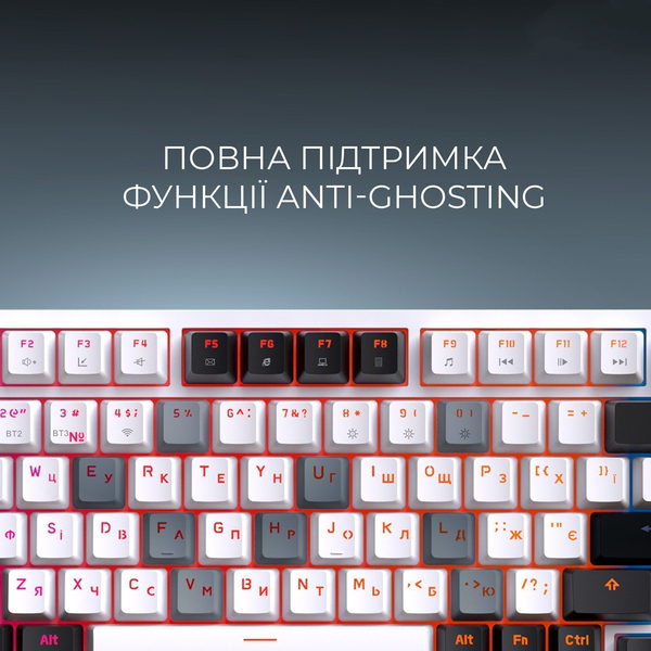 Бездротова механічна клавіатура GamePro Asgard Valhalla (MK160W Pro) 75% QLAB orange switches, изображение 14