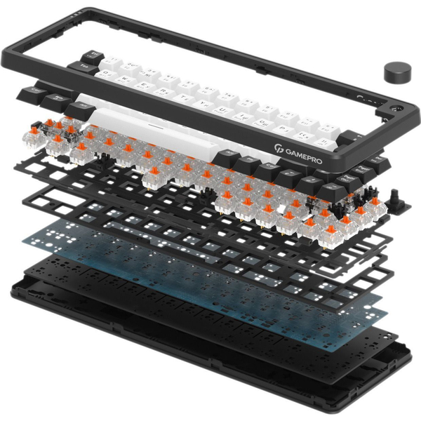 Бездротова механічна клавіатура GamePro Asgard Valhalla (MK210B Pro) 65% QLAB orange switches, изображение 3