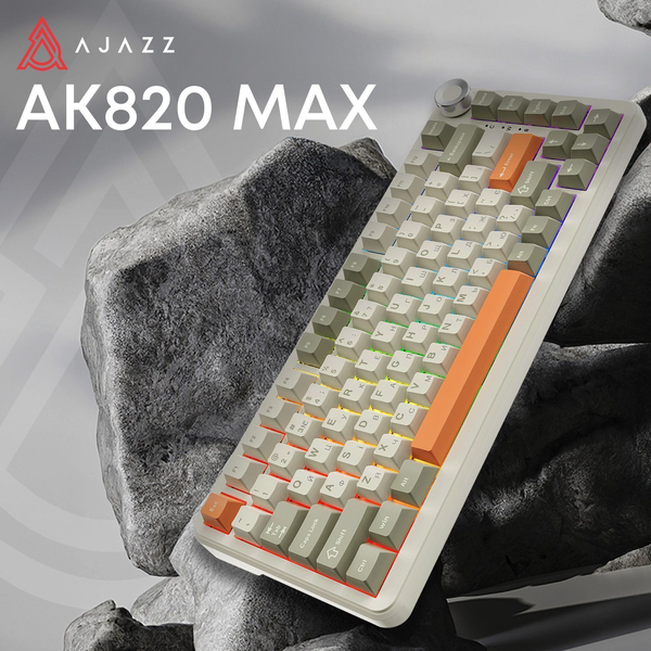 Бездротова механічна клавіатура Ajazz AK820 MAX Flying Fish Switch Retro Colour - 8000 mAh (AK820MAX, изображение 3