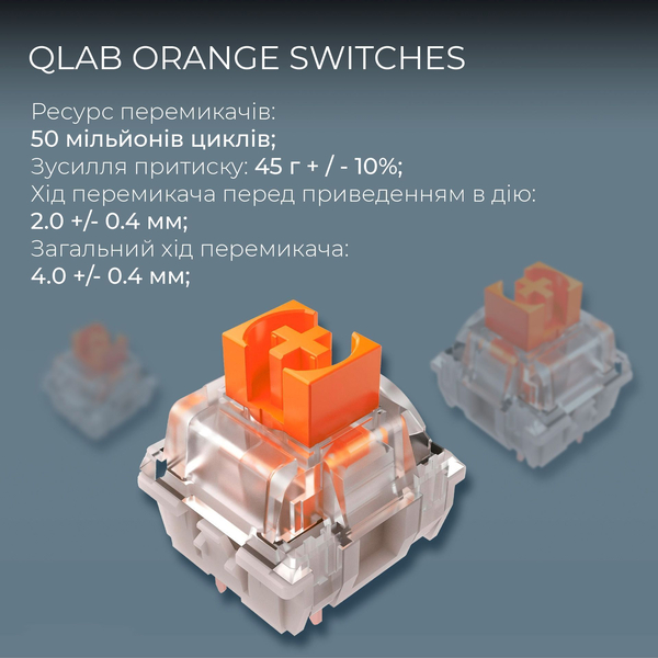 Бездротова механічна клавіатура GamePro Asgard Valhalla (MK210B Pro) 65% QLAB orange switches, изображение 6