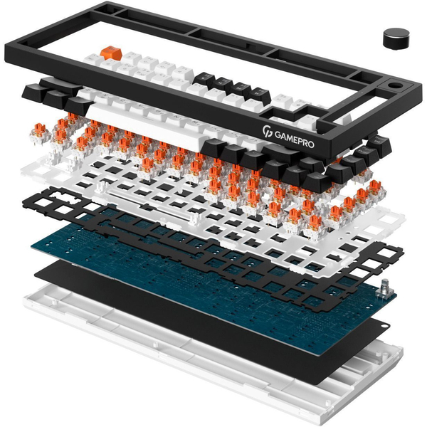 Бездротова механічна клавіатура GamePro Asgard Valhalla (MK160B Pro) 75% QLAB orange switches, изображение 4