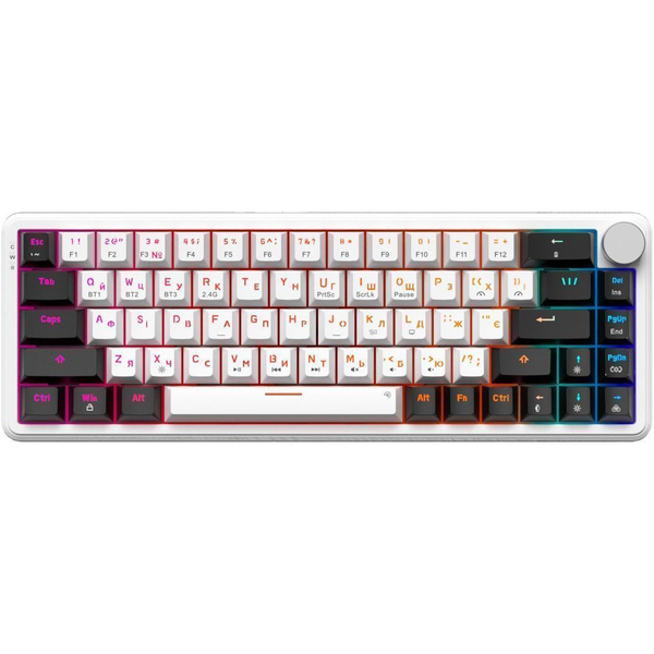 Бездротова механічна клавіатура GamePro Asgard Valhalla (MK210W Pro) 65% QLAB orange switches, зображення 2