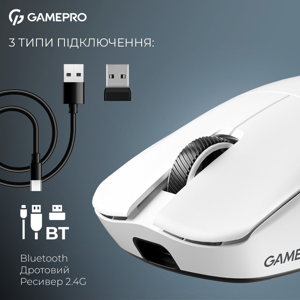 Бездротова ігрова миша GamePro Asgard Odin 8K Wireless/2.4GHz/Bluetooth PixArt PAW3950, изображение 8