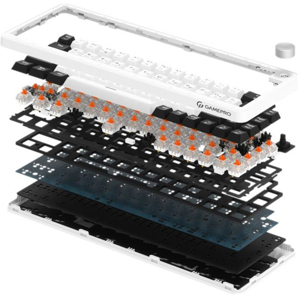 Бездротова механічна клавіатура GamePro Asgard Valhalla (MK210W Pro) 65% QLAB orange switches, изображение 4
