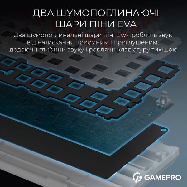 Бездротова механічна клавіатура GamePro Asgard Valhalla (MK160B Pro) 75% QLAB orange switches, изображение 12