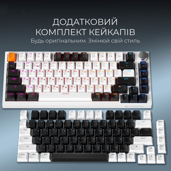 Бездротова механічна клавіатура GamePro Asgard Valhalla (MK160W Pro) 75% QLAB orange switches, зображення 10
