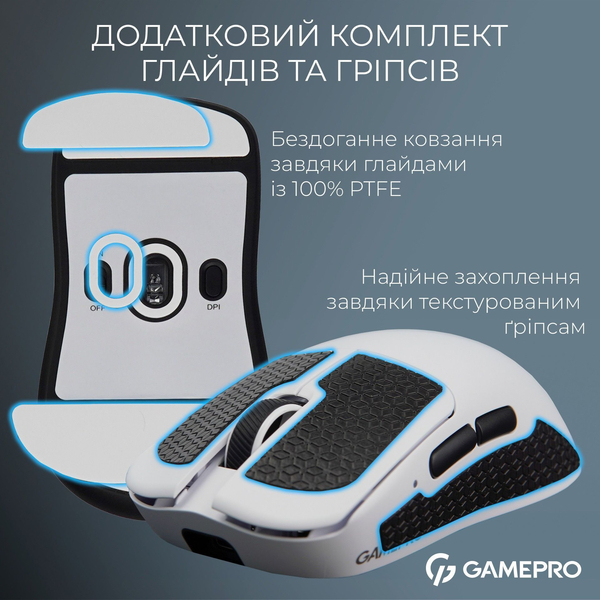 Бездротова ігрова миша GamePro Asgard Odin 8K Wireless/2.4GHz/Bluetooth PixArt PAW3950, изображение 11