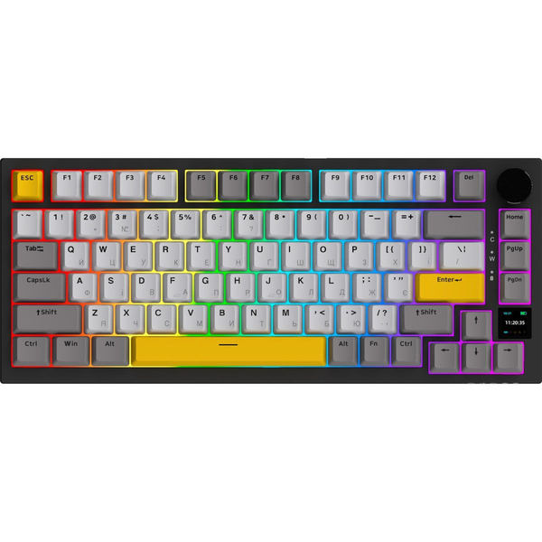 Бездротова механічна клавіатура Ajazz AK820 PRO 75% Flying Fish Switch Black RGB (AK820PRO-FF-BGY), изображение 5