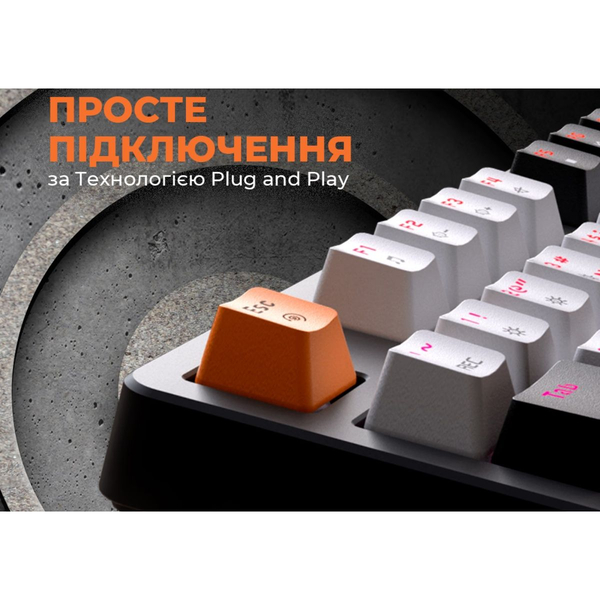 Дротова механічна клавіатура GamePro MK170B (Red) з Hot-Swap RGB Black, изображение 8