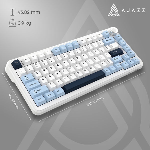 Клавіатура механічна бездротова Ajazz AK820 MAX PLUS Daydream Switch RGB Wireless/BT/USB White, зображення 6