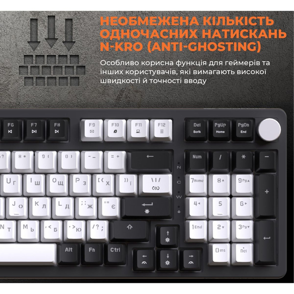 Дротова механічна клавіатура GamePro MK170B (Red) з Hot-Swap RGB Black, изображение 13