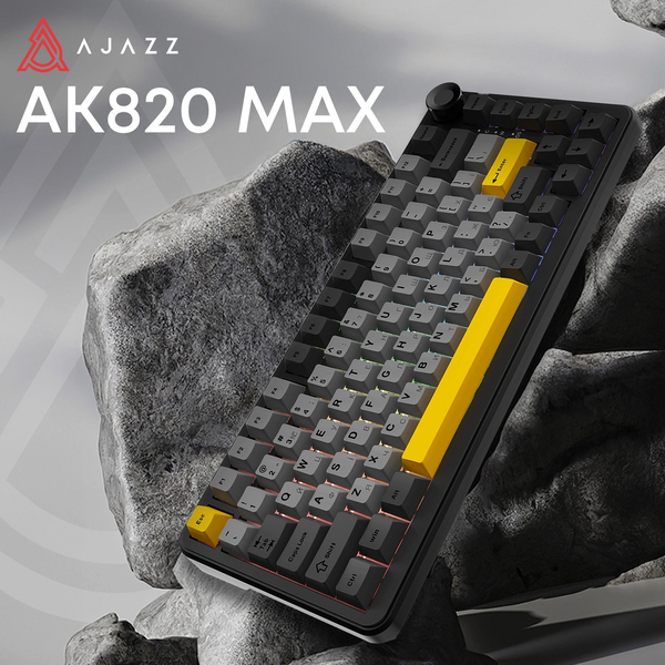 Клавіатура механічна бездротова Ajazz AK820 MAX PLUS Daydream Switch RGB Wireless/BT/USB Black, зображення 3