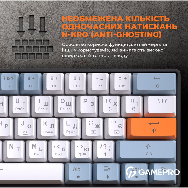 Дротова механічна клавіатура GamePro MK130R (Red) з Hot-Swap RGB Black, изображение 13