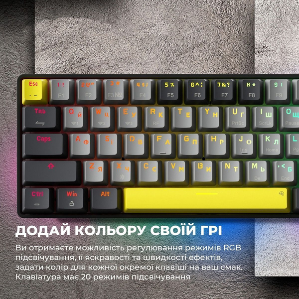 Клавіатура механічна бездротова GamePro Asgard Fenrir (MK130G Pro), зображення 13
