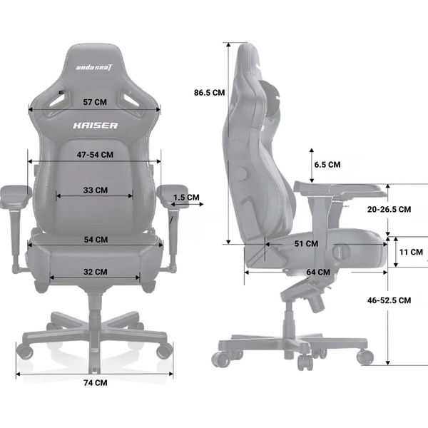 Крісло ігрове Anda Seat Kaiser 4 Orange Size XL, зображення 12