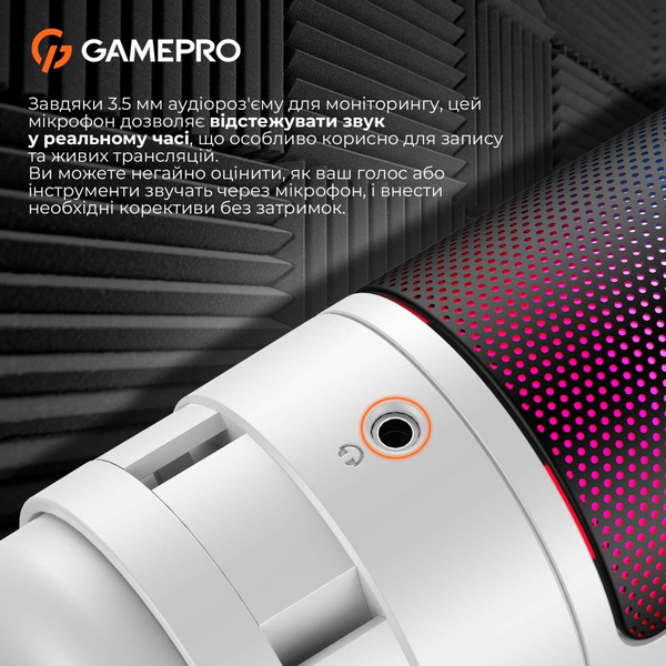 Конденсаторний USB мікрофон GamePro (UGM105W), зображення 10