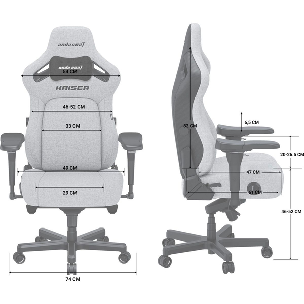Крісло ігрове Anda Seat Kaiser 4 Black PVC Size L, изображение 12