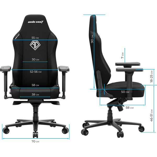Крісло ігрове Anda Seat Phantom 3 XL Fabric Gray Size XL, зображення 9