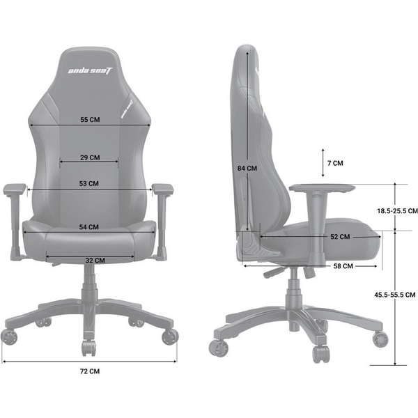 Крісло ігрове Anda Seat Luna L Grey Fabric Size L, зображення 11