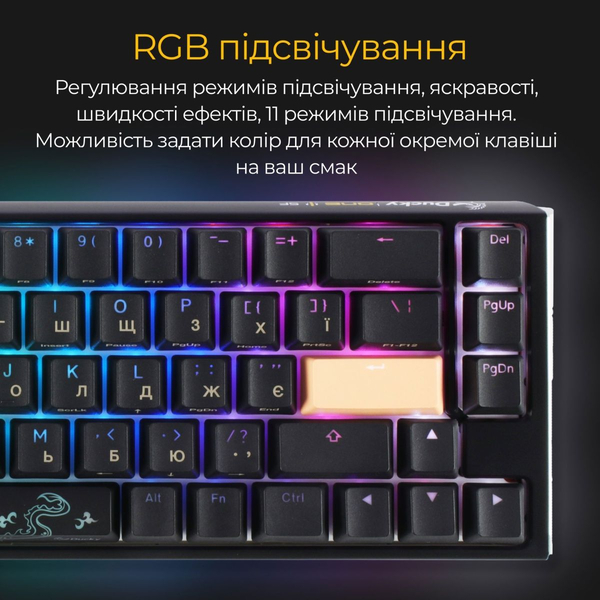 Механічна клавіатура Ducky One 3 SF Cherry MX Red RGB Black UA, зображення 4