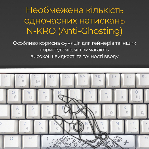 Механічна клавіатура Ducky One 3 Mini Cherry MX Brown RGB White UAA, зображення 7