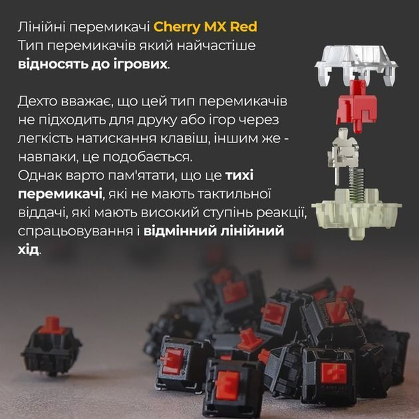 Механічна клавіатура Ducky One 3 Mini Cherry MX Red RGB White UA, зображення 12