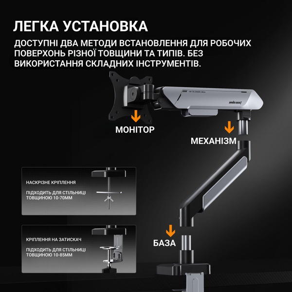 Настільне кріплення для монітора Anda Seat Stealth PRO II 17’’-42’’ Blue, зображення 13