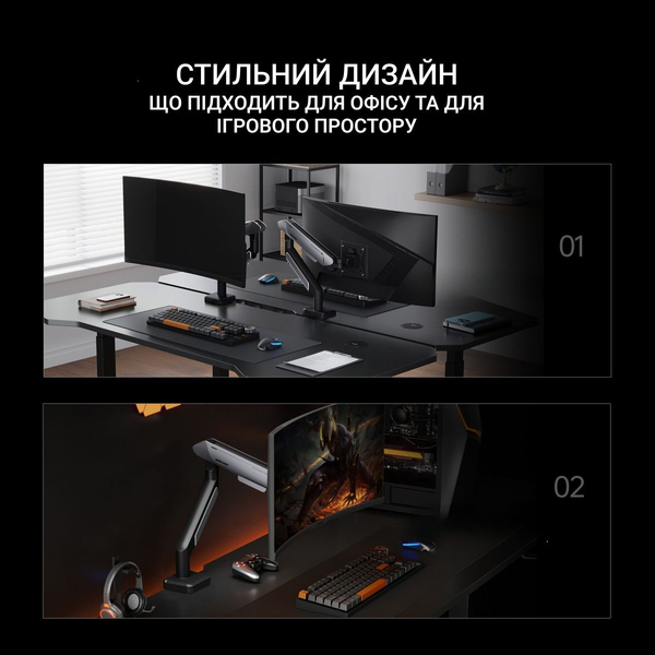 Настільне кріплення для монітора Anda Seat Stealth PRO II 17’’-42’’ Blue, зображення 20