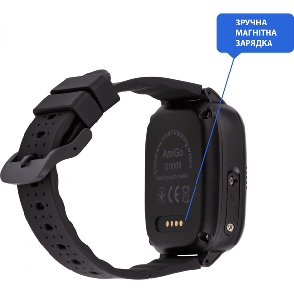 Смарт-годинник для дітей AmiGo GO008 MILKY GPS WIFI Black, изображение 4
