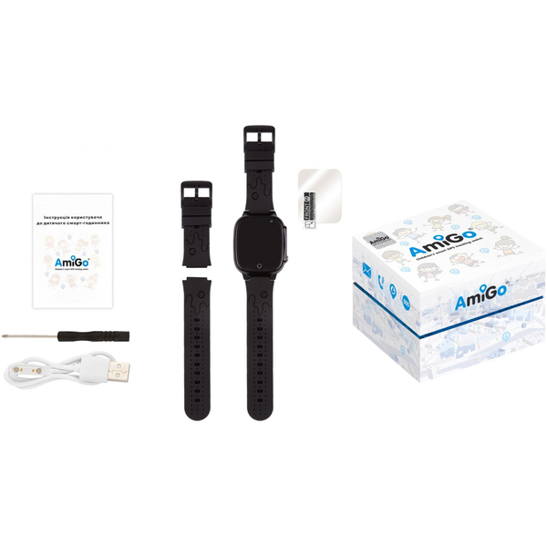 Смарт-годинник для дітей AmiGo GO008 MILKY GPS WIFI Black, изображение 5