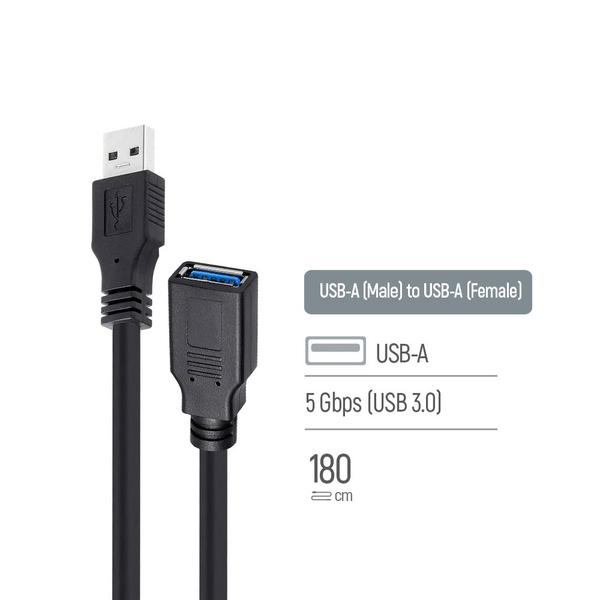 Кабель Colorway подовжувач USB 3.0 AM/AF 1.8 м чорний (CW-CBUF075-BK), зображення 4
