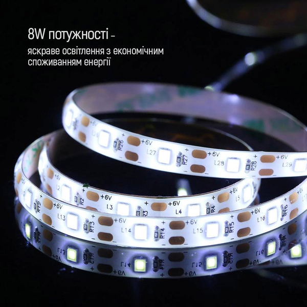Світлодіодна LED стрічка ColorWay 3м з живленням від USB холодний білий (CW-LD03), изображение 12