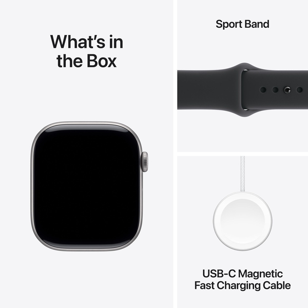Apple Watch Series 11 GPS 42mm Space Gray Aluminium Case with Black Sport Band S/M MEQW4, изображение 4