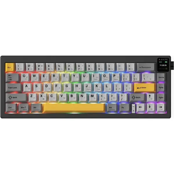 Дротова механічна клавіатура Ajazz AK650 Moon Yellow switches Gray White Yellow (AK650-MY-GWY), изображение 2