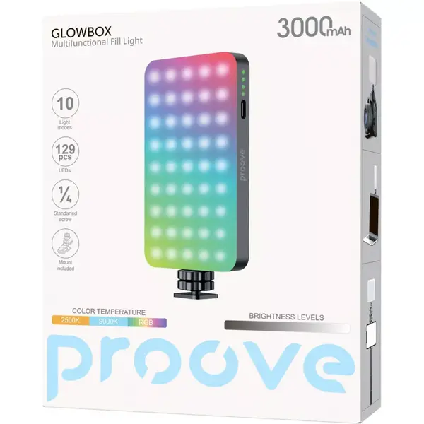 Портативне LED відеосвітло Proove GlowBox (PLGB00010001), изображение 7