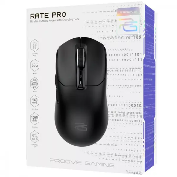 Бездротова ігрова миша Proove Gaming Rate Pro with Charging Dock Black (WMRPCD022001), зображення 7