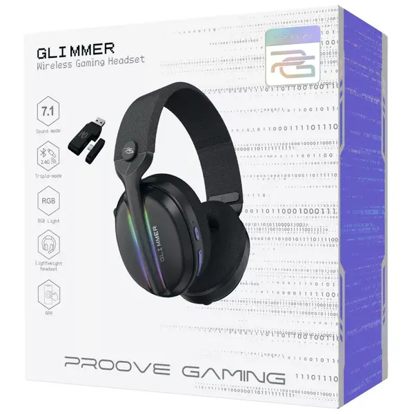 Бездротова ігрова гарнітура Proove Gaming Glimmer (APP) black/purple (WHGL00022016), изображение 5