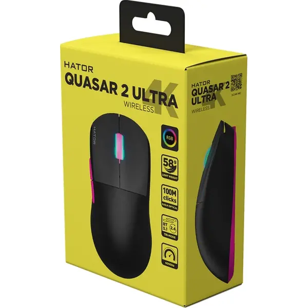 Ігрова миша HATOR Quasar 2 ULTRA 4K wireless (HTM570BP) black/pink, зображення 4
