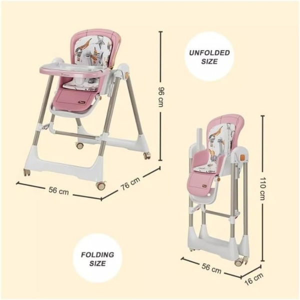 Стільчик-шезлонг для годування 2в1 Kidilo Baby Chair Z901 pink (11-3), зображення 7