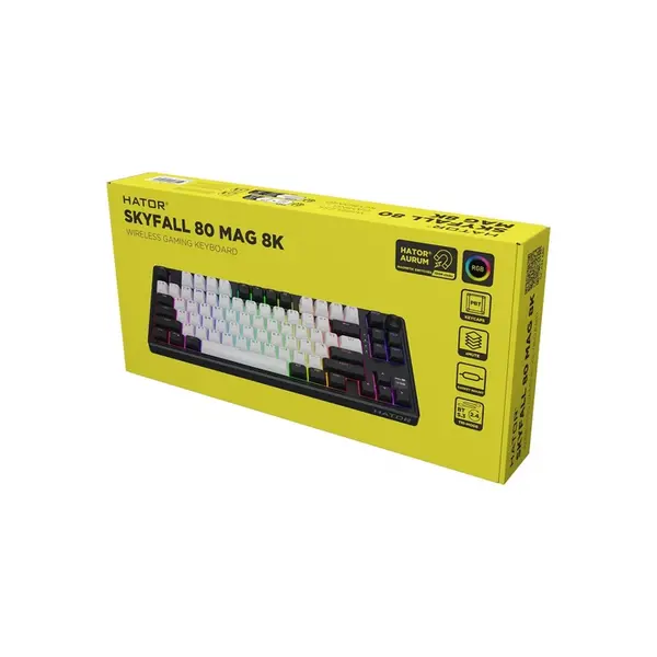 Клавіатура магнітна HATOR Skyfall 80 MAG ULTIMA 8K wireless (HTK3880UA) black-white, зображення 4