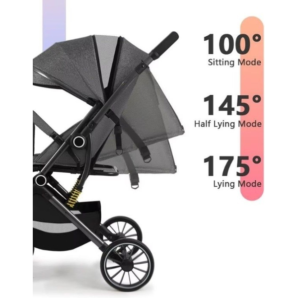 Дитяча коляска прогулянкова 525Baby Black (чорний), зображення 10