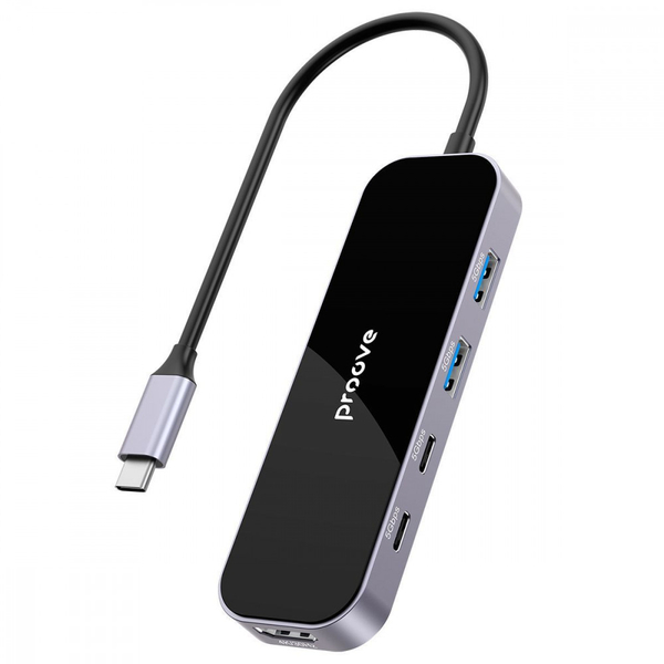 Type-C-Хаб Proove Shadow (2*USB3.0 + Type-C + PD100W + HDMI) Dark gray