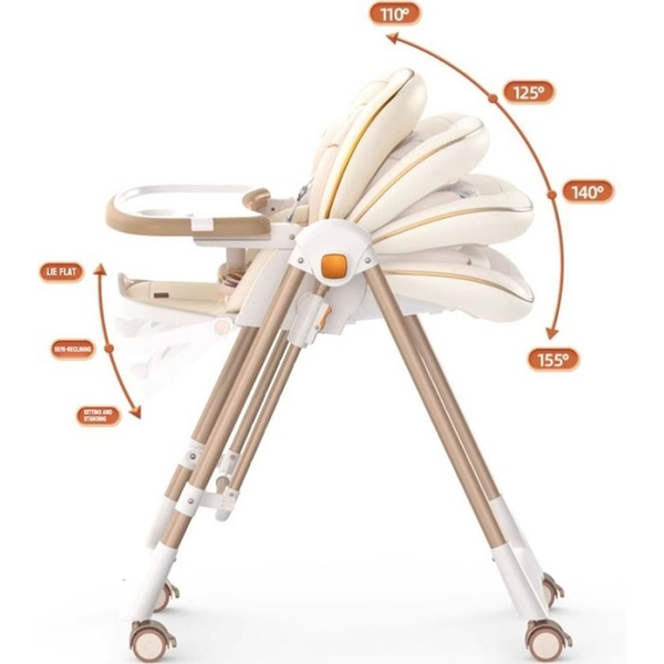 Стільчик-шезлонг для годування 2в1 Kidilo Baby Chair Z901 beige (11-3), изображение 6