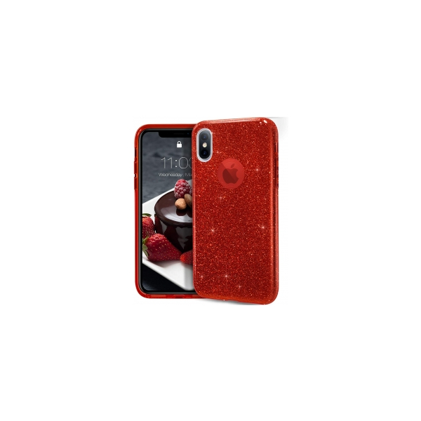 Чехол силиконовый Upex Crystal Glitter Apple iPhone X/XS Red