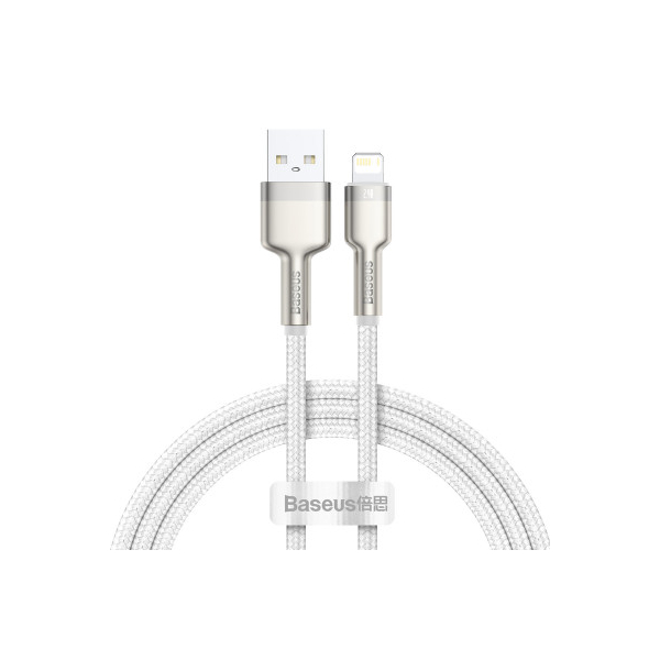 Кабель Baseus Cafule Metal Lightning 2.4A (1m) (white)