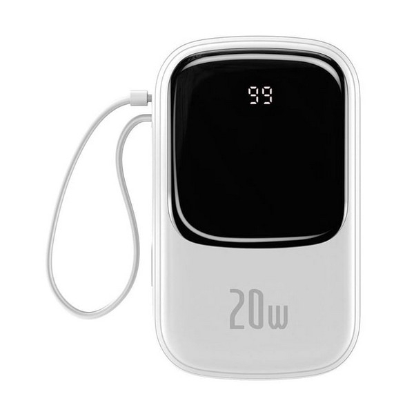 Внешний аккумулятор Baseus Qpow Pro Digital Display Fast Charge 10000mAh 20W White (PPQD020002)