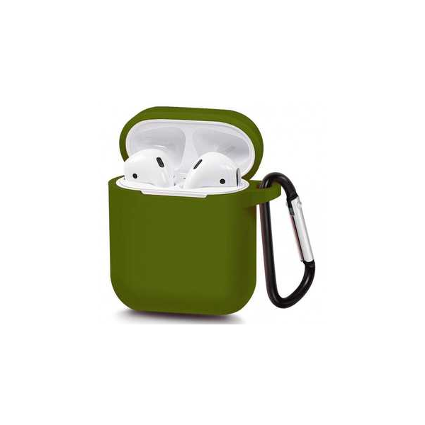 Чехол силиконовый Airpods 1/2 Army green, Цвет: Зеленый, Оригинальное название цвета: Army Green