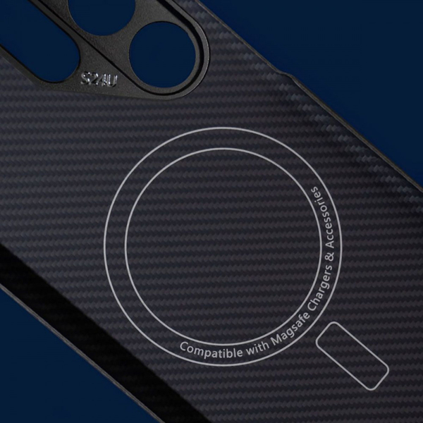 Чохол WAVE Premium Carbon Slim with Magnetic Ring Samsung Galaxy S24 Ultra Black, зображення 5